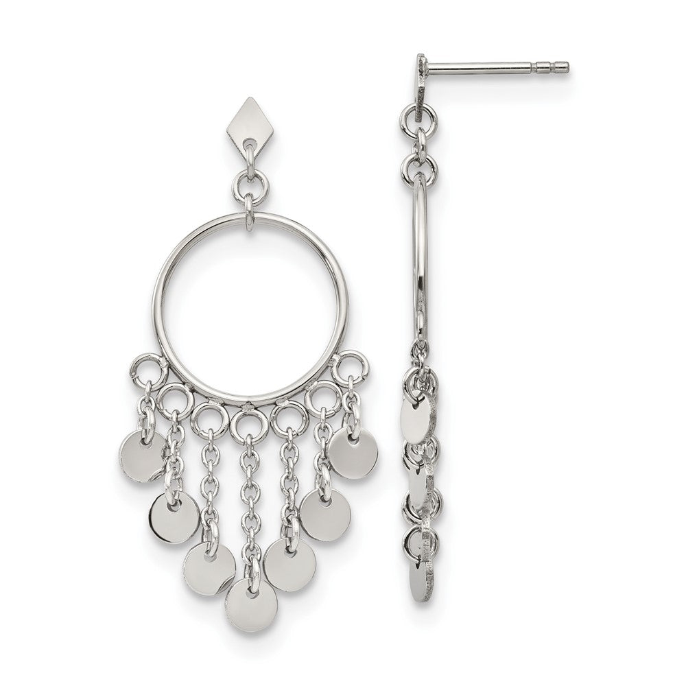Stainless Steel Polished Post Dangle Earrings