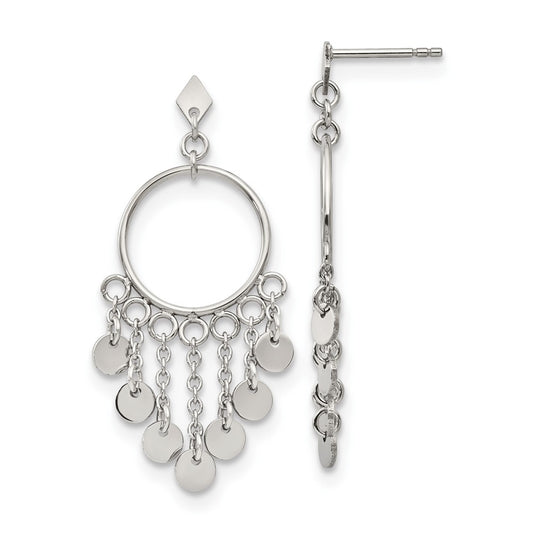 Stainless Steel Polished Post Dangle Earrings