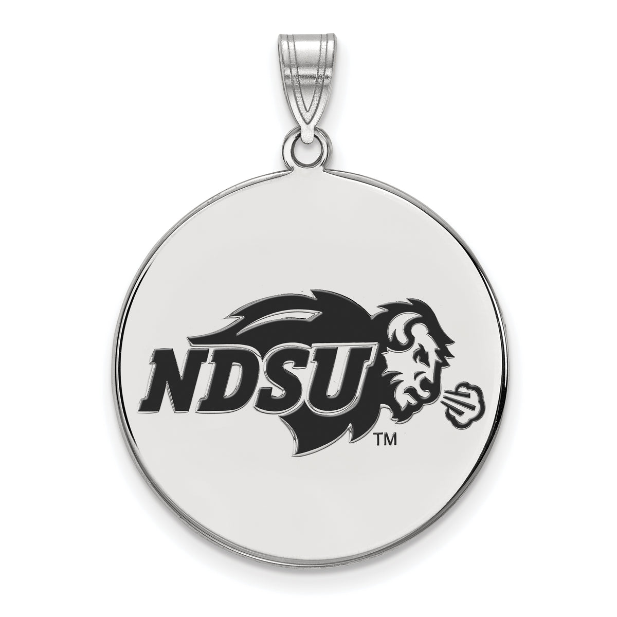 LogoArt Sterling Silver North Dakota State Xlarge Enamel Disc Pendant Necklace