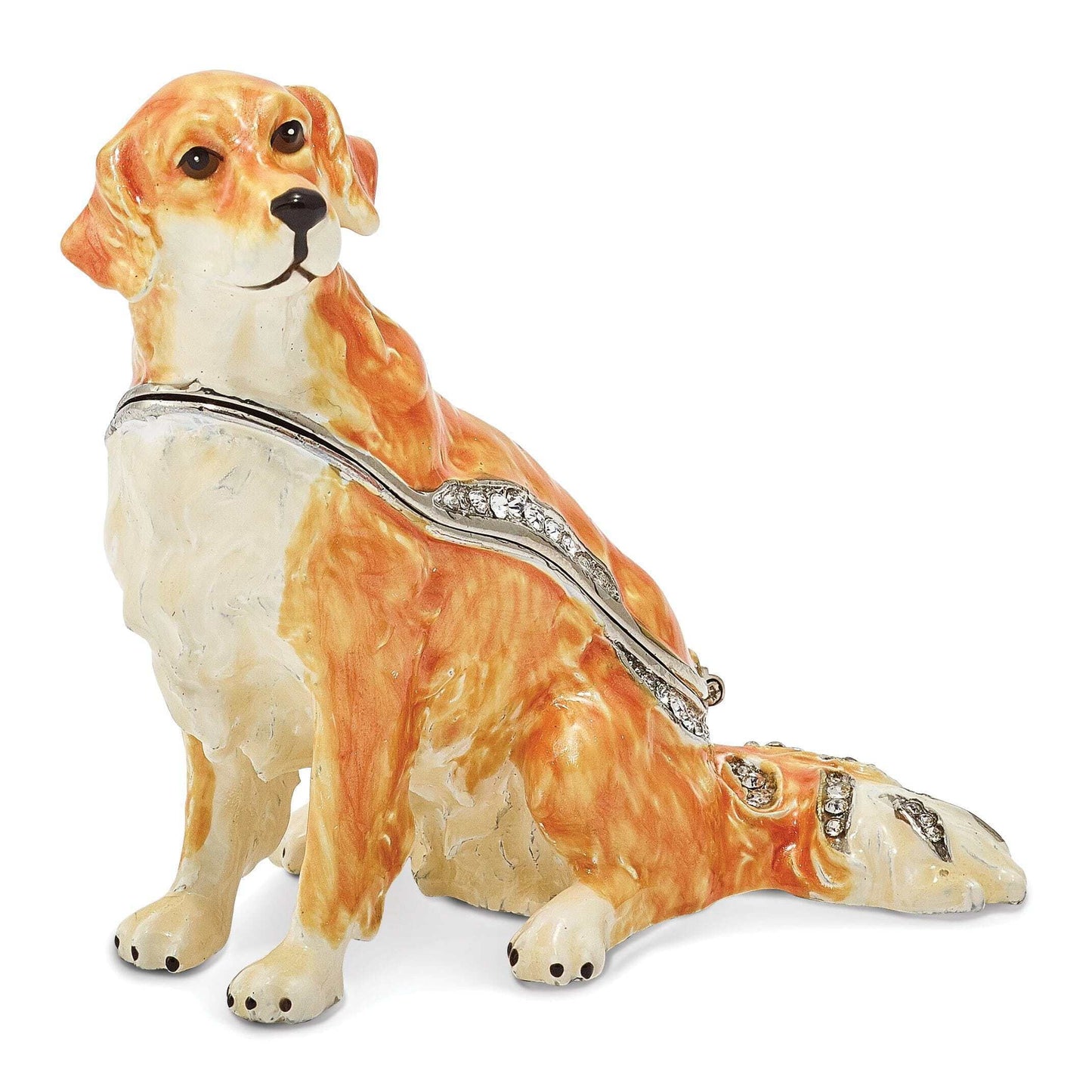 Pewter Golden Retriever Trinket Box