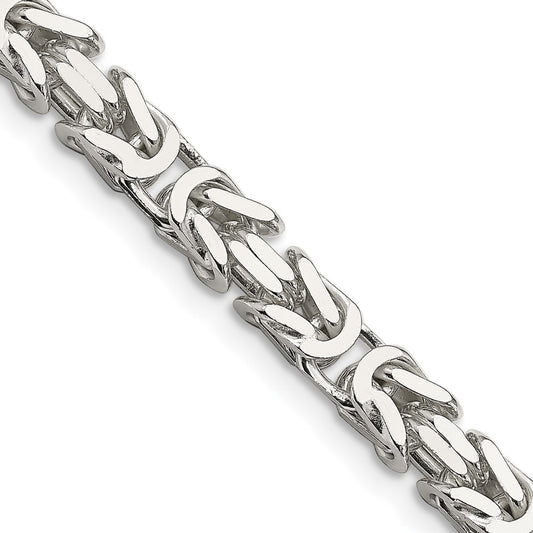 Sterling Silver 6mm Byzantine Chain 28 Inches