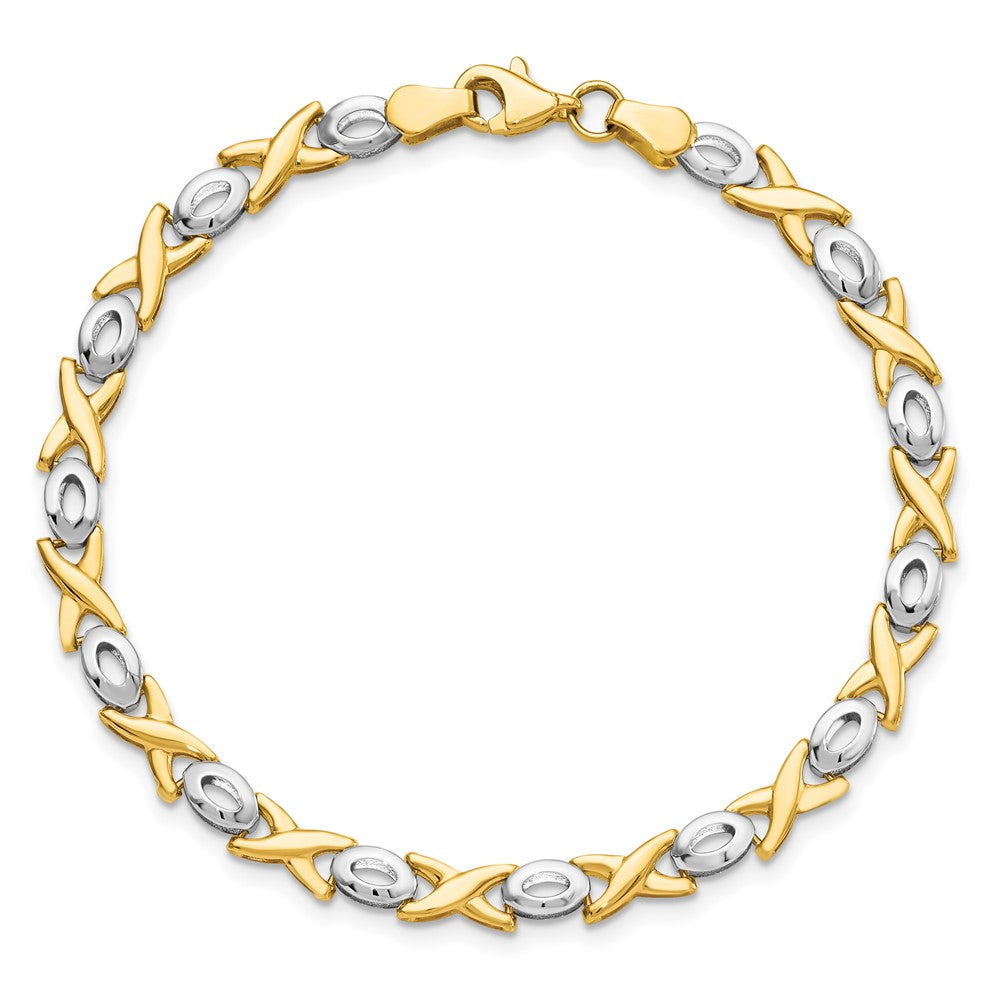 14K Two-tone Polished Bracelet 7.5  inches