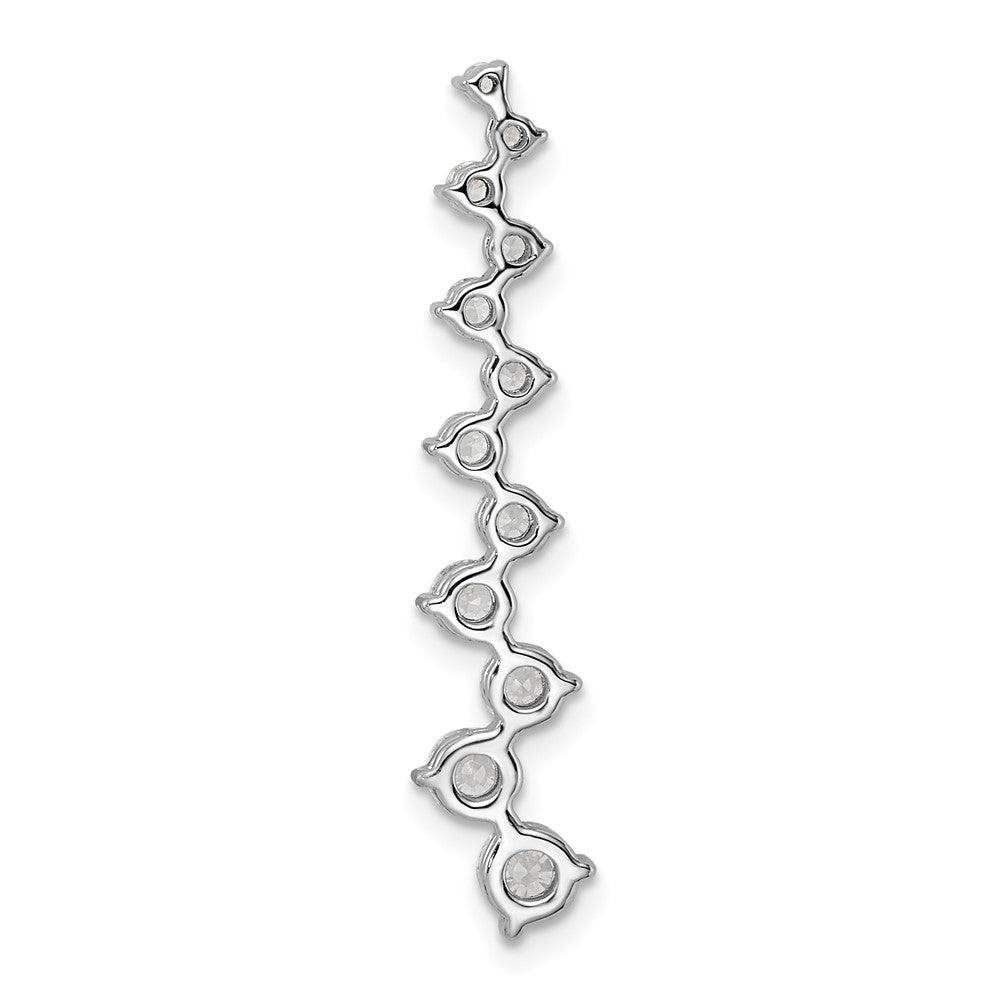 14k White Gold 1 carat Lab Grown Diamond VS/SI+ G+ Fancy Bar Chain Slide Pendant