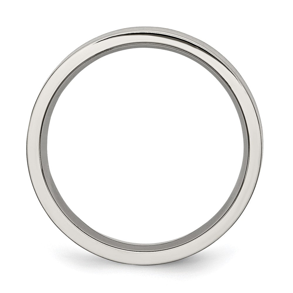 Titanium Brushed 5mm Flat Band Size - 10