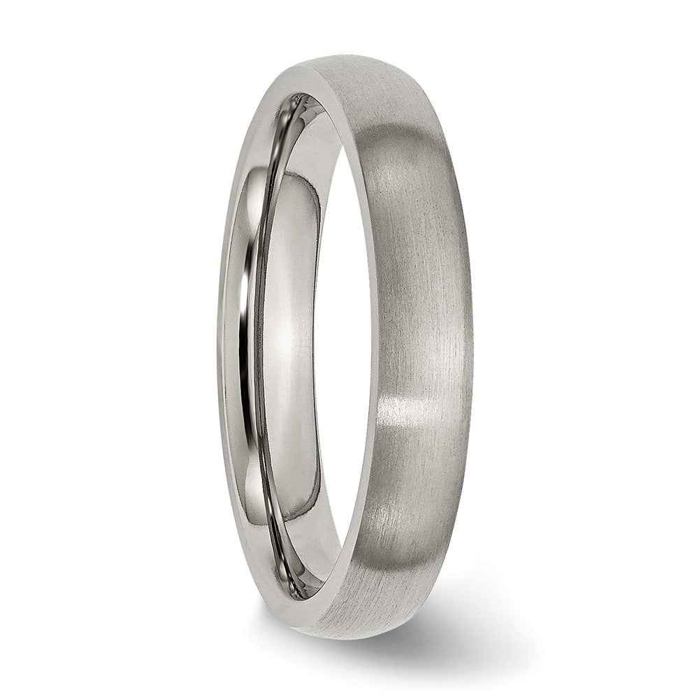 Titanium Brushed 4mm Half Round Band Size - 9.5