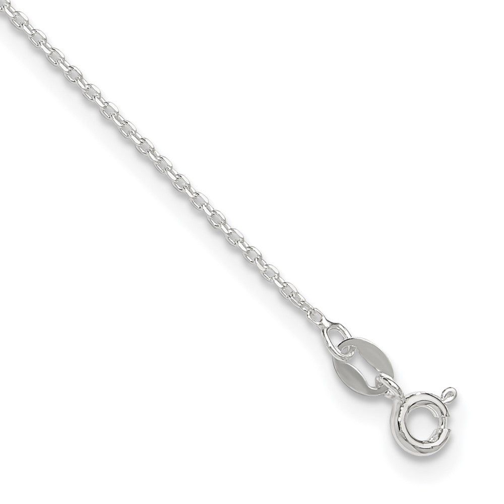 Sterling Silver 1mm Diamond-cut 9in Plus 1in ext. Anklet 10 inches
