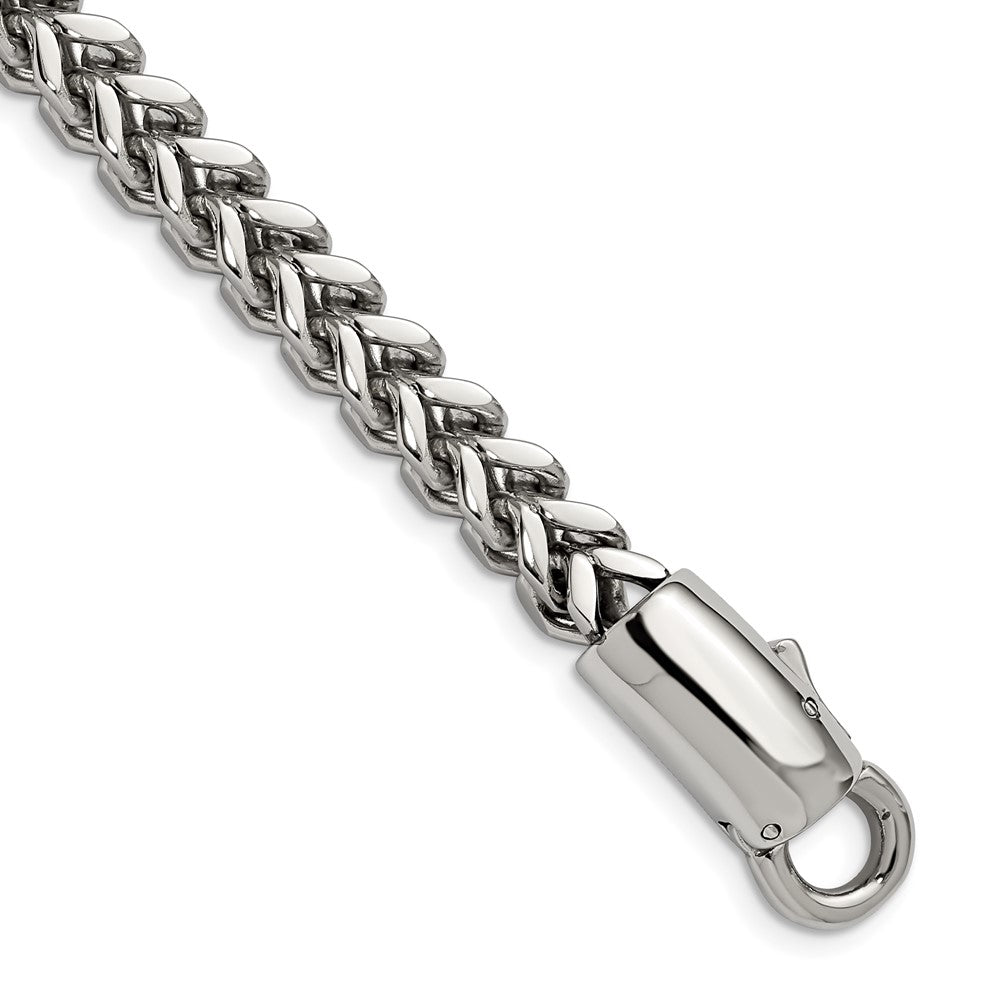 Stainless Steel Antiqued and Polished Franco Link 8.5in Bracelet 8.5 inches