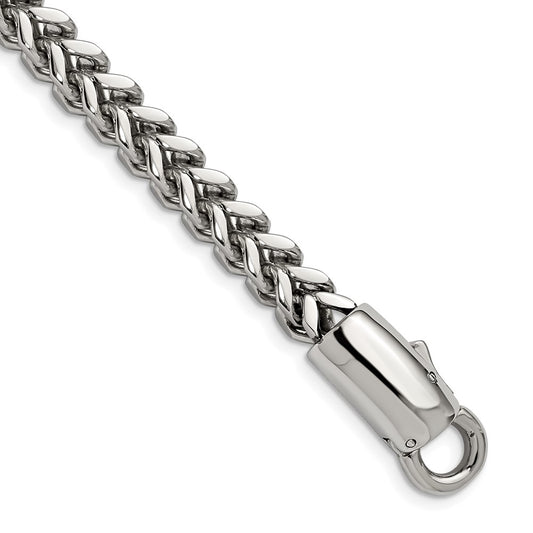 Stainless Steel Antiqued and Polished Franco Link 8.5in Bracelet 8.5 inches