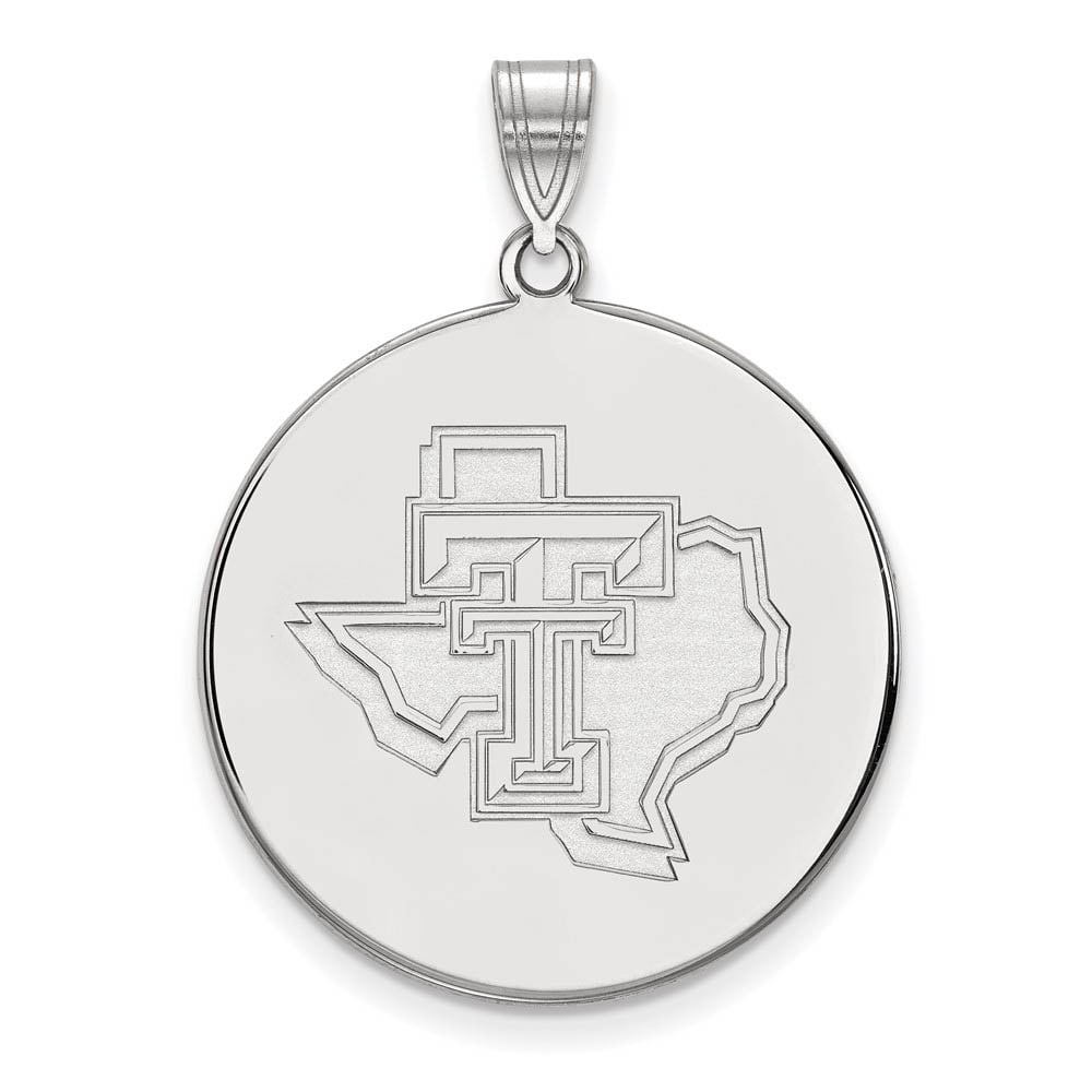 Sterling Silver Texas Tech U. XL Disc Pendant