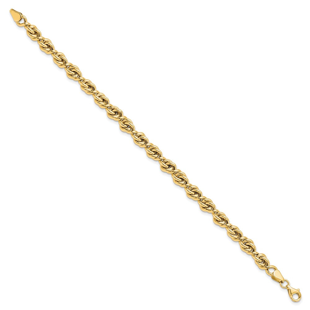 10K Polished Fancy Link Bracelet 7.5  inches