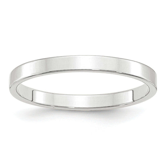 Primal Gold 10 Karat White Gold 2.5mm Lightweight Flat Band Size 10