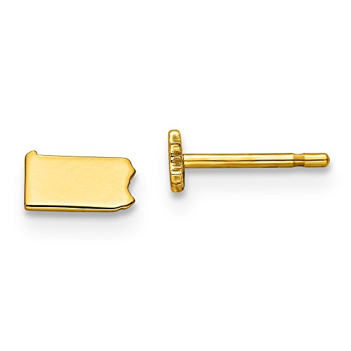 Sterling Silver/Gold-plated Pennsylvania State Earrings