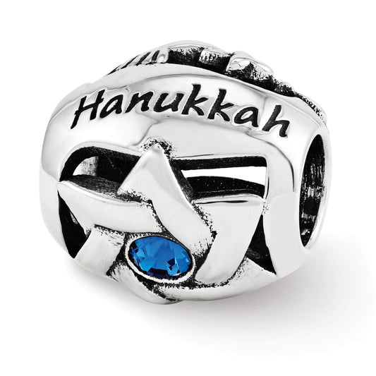 Sterling Silver Reflections Crystals Happy Hanukkah Bead
