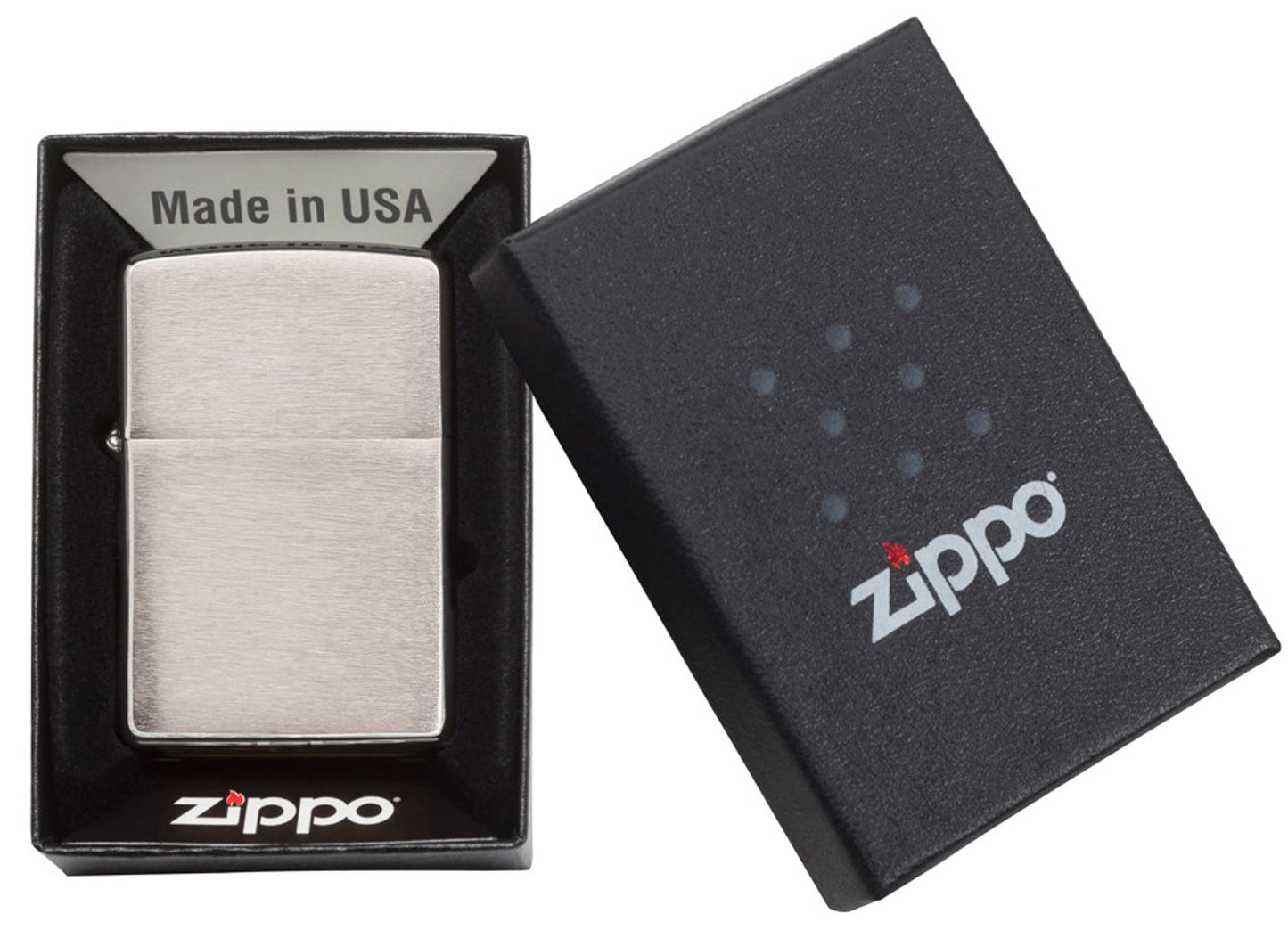 Zippo Classic Windproof Brushed Chrome Pocket Lighter