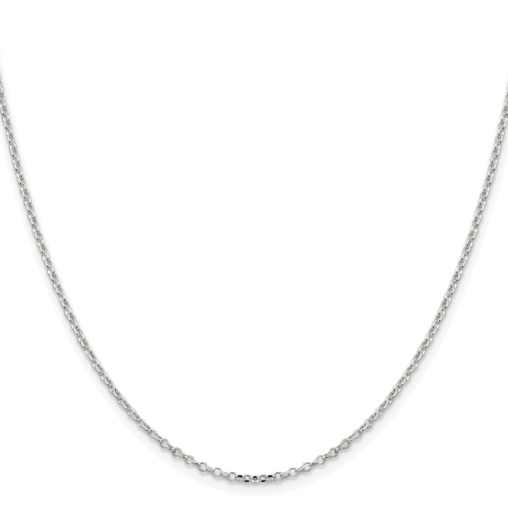 Sterling Silver Rhodium-plated 1.75mm Diamond-cut Cable Chain w/2in ext.