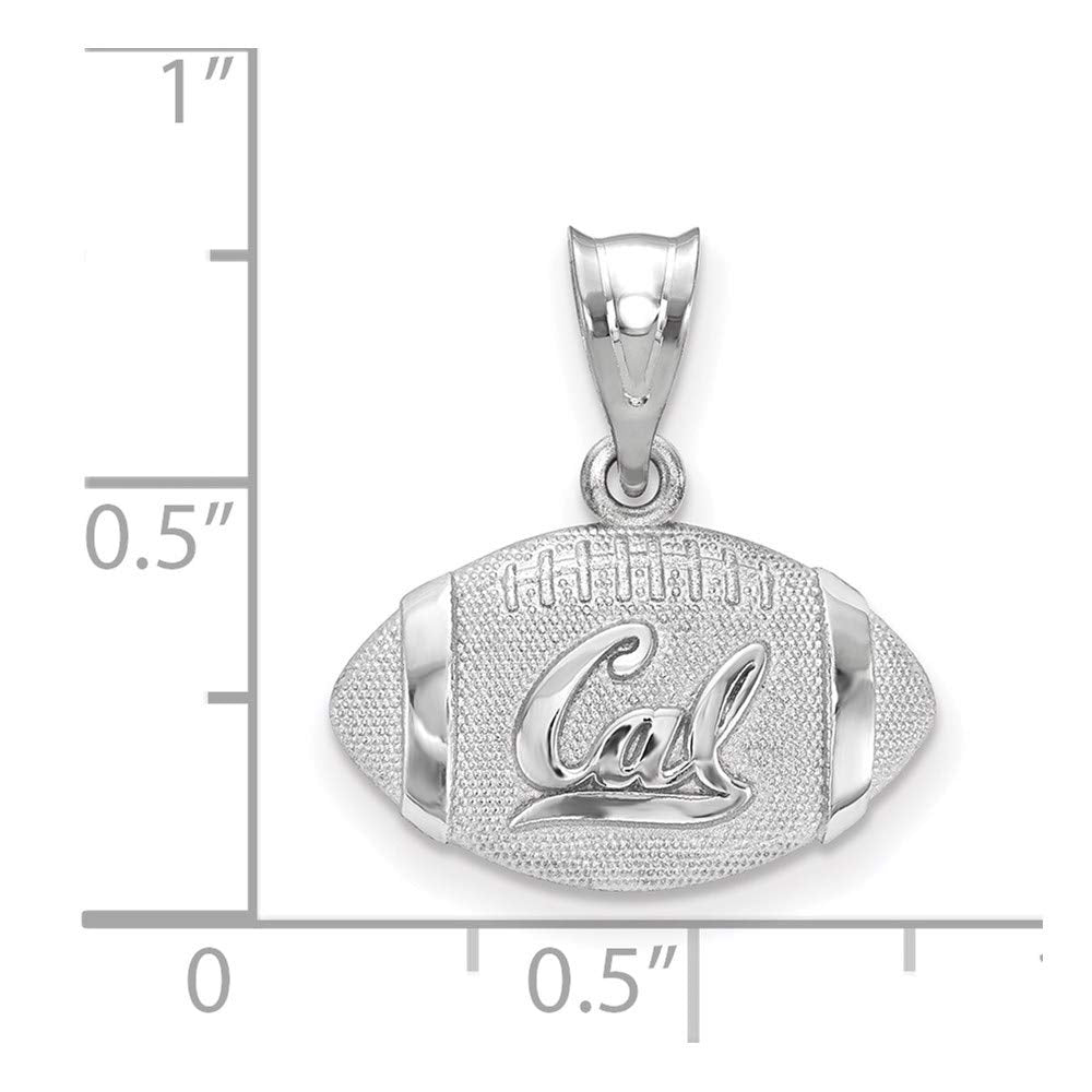 Sterling Silver Rhodium-plated LogoArt University of California Berkeley Football Pendant QSS506UCB