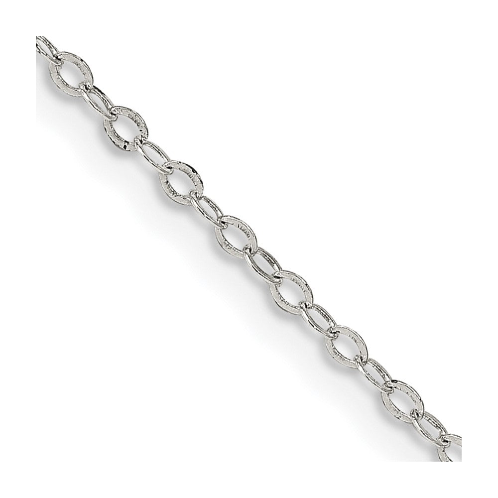 Sterling Silver 1.5mm Flat Open Oval Cable Chain 16 Inches