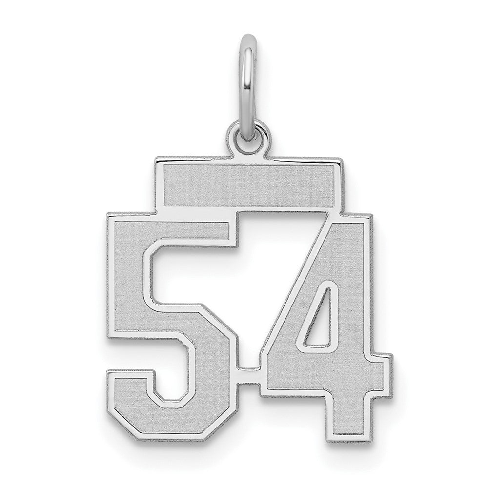 Sterling Silver/Rhodium-plated Satin Number 54 Charm