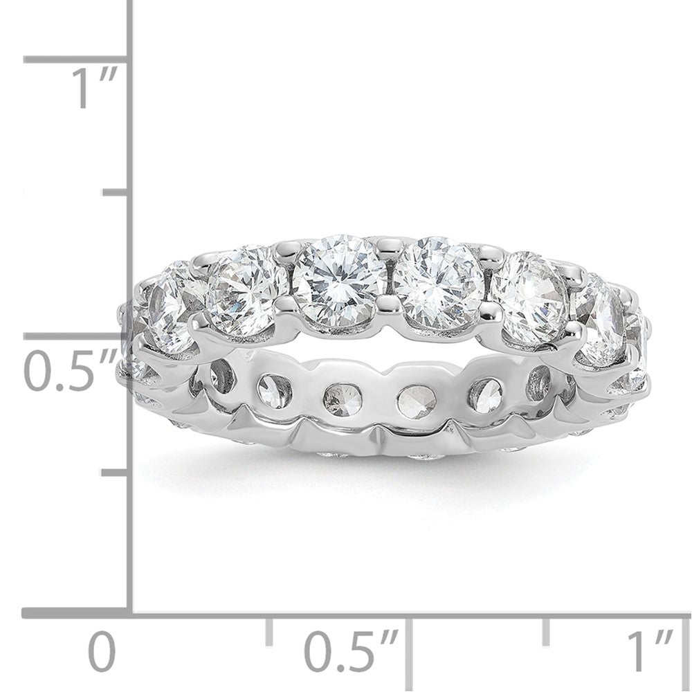 Sterling Shimmer Sterling Silver Rhodium-plated 4.25mm CZ 16 Stone Eternity Band