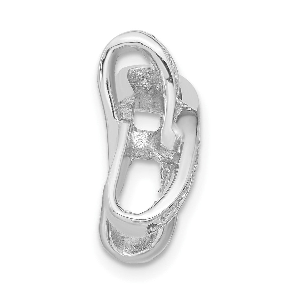 Sterling Silver Rhodium-plated CZ Pendant Slide