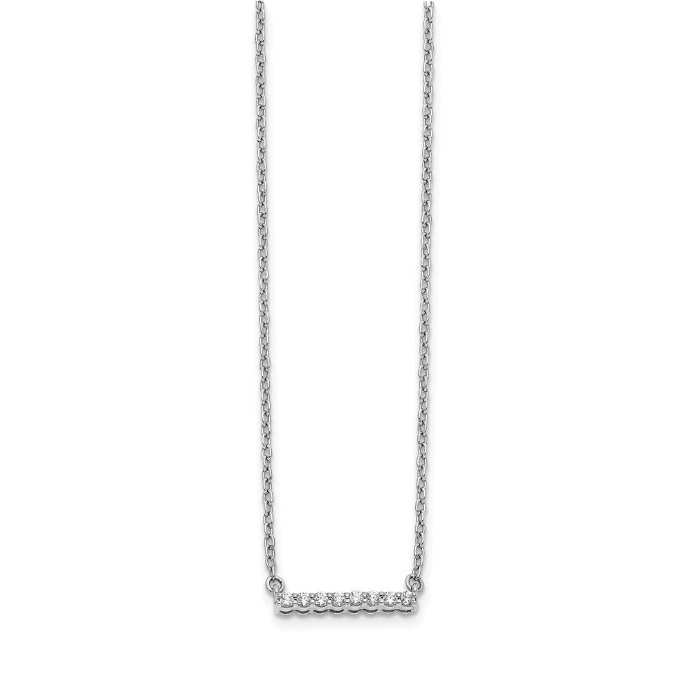 14k White Gold Diamond Bar 18 inch Necklace