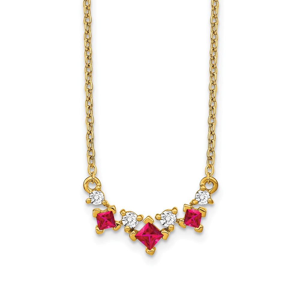 14k Ruby and Diamond 18 inch Necklace
