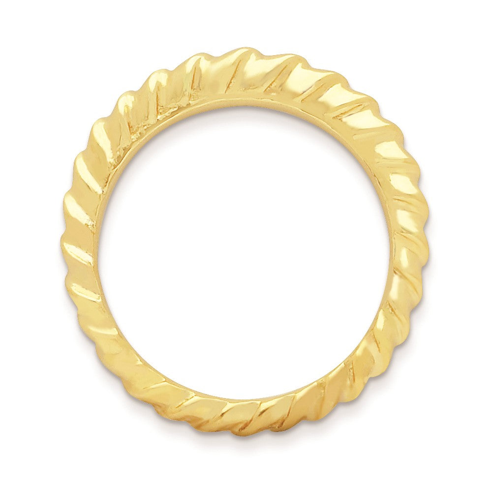 Sterling Silver Stackable Expressions Gold-plated Domed Ring
