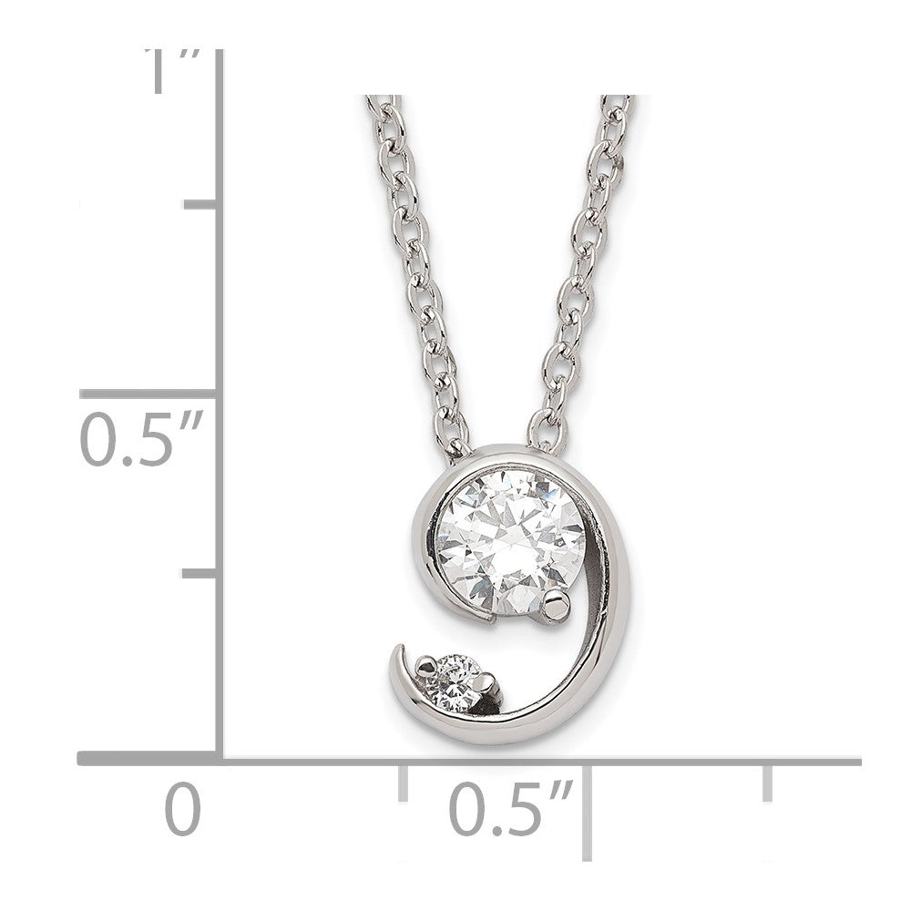 Kelly Waters Rhodium-plated Half Moon CZ Necklace