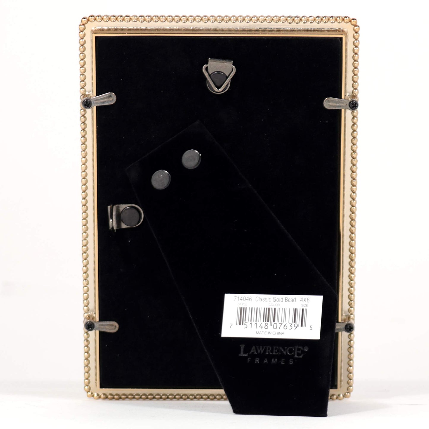 Lawrence Frames Classic Bead 4x6 Gold Metal Picture Frame