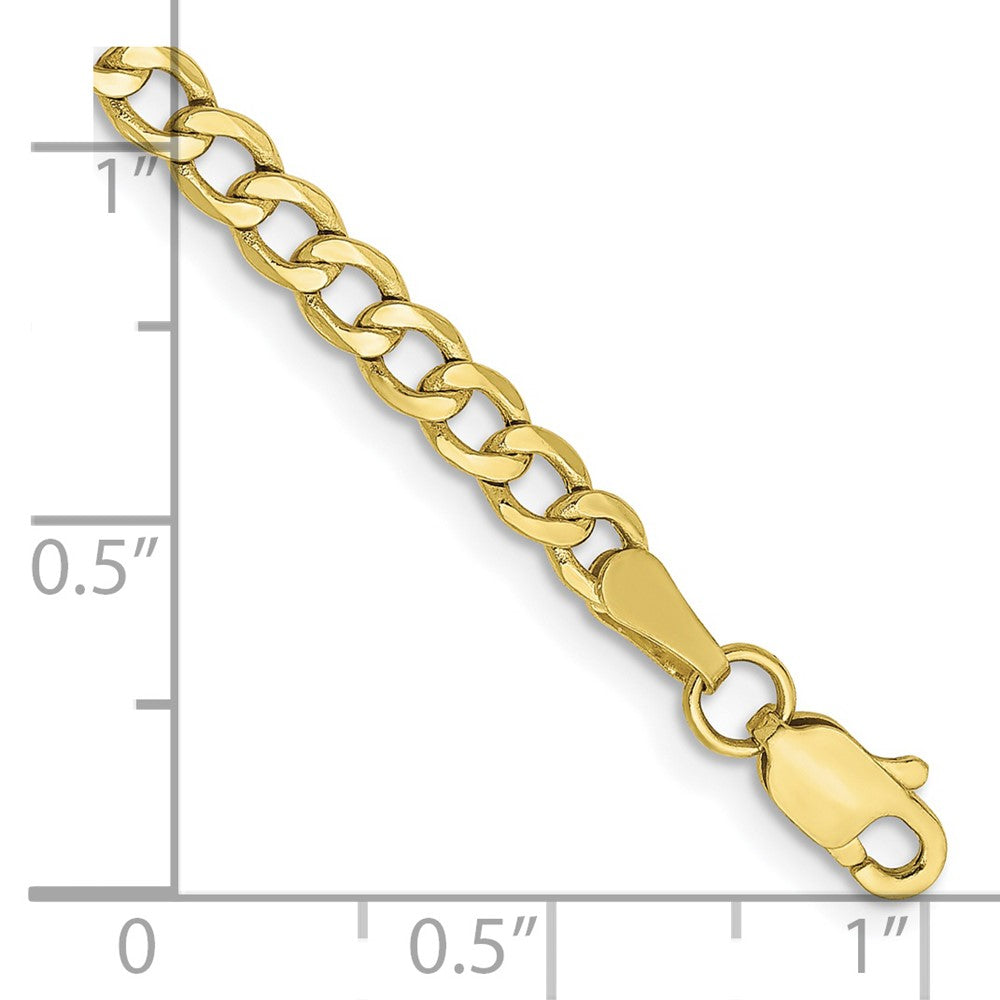 10k 3.35mm CUT Semi-Solid Curb Length = 5 Inch  Lobster clasp