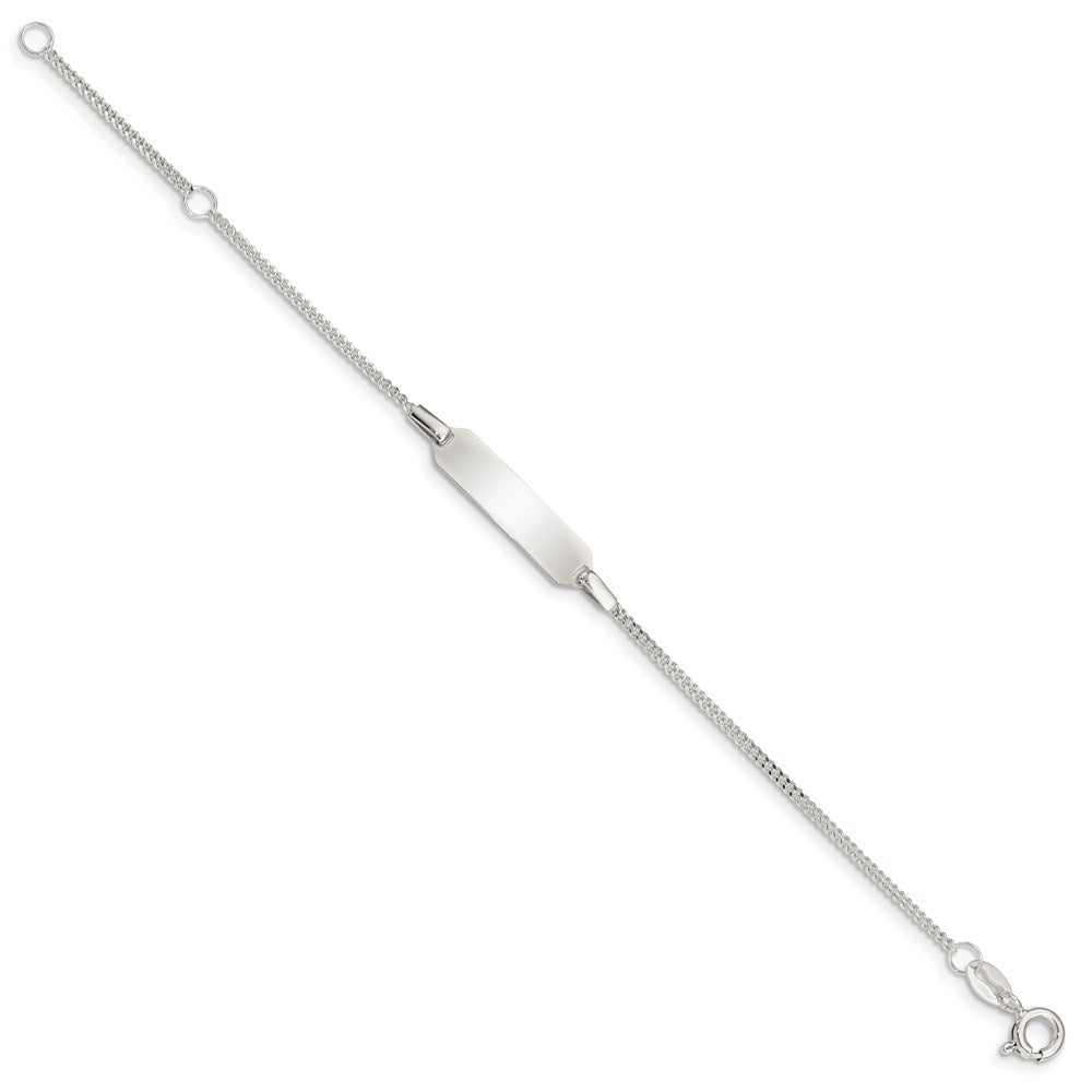 Sterling Silver Childrens 5in Plus 1in EXT ID Curb Link Bracelet 5 inches