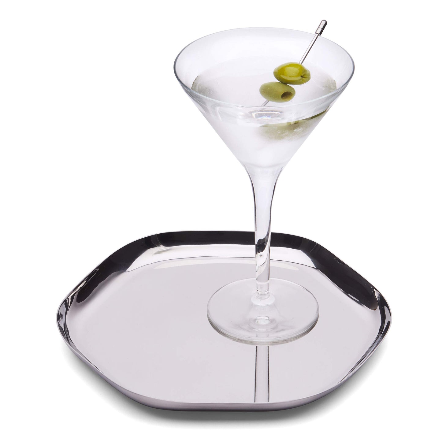Leeber 72181 8 in. Stainless Steel Organic Shape Tray, Silver