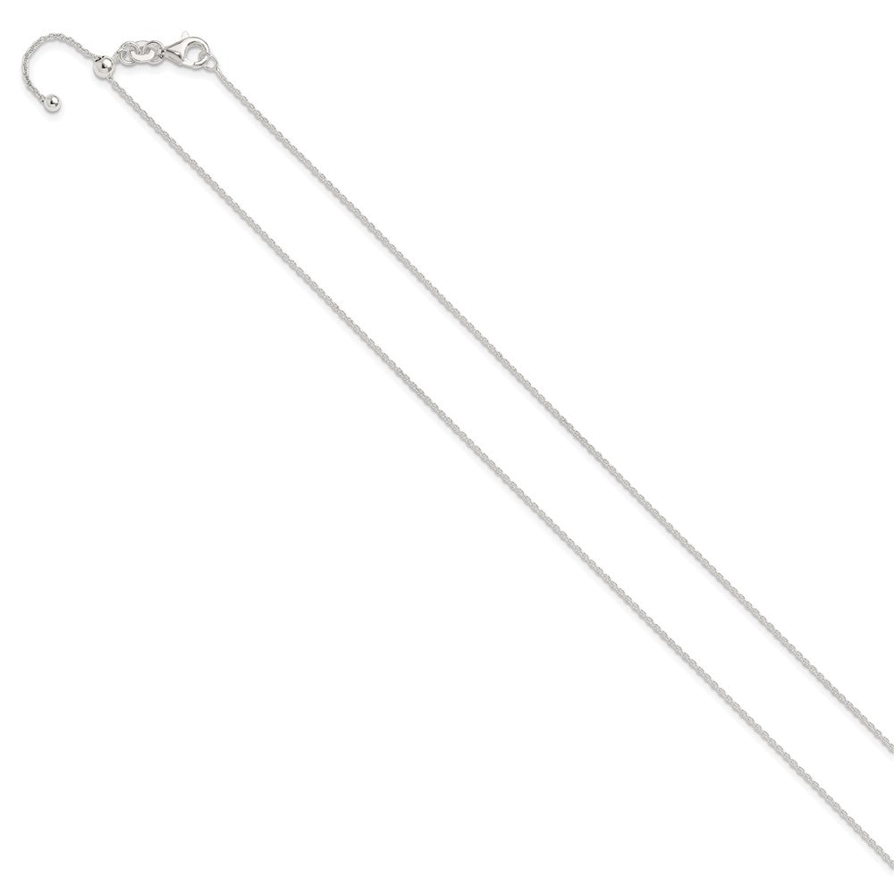 Sterling Silver Polished Adjustable Necklace 24 Inches