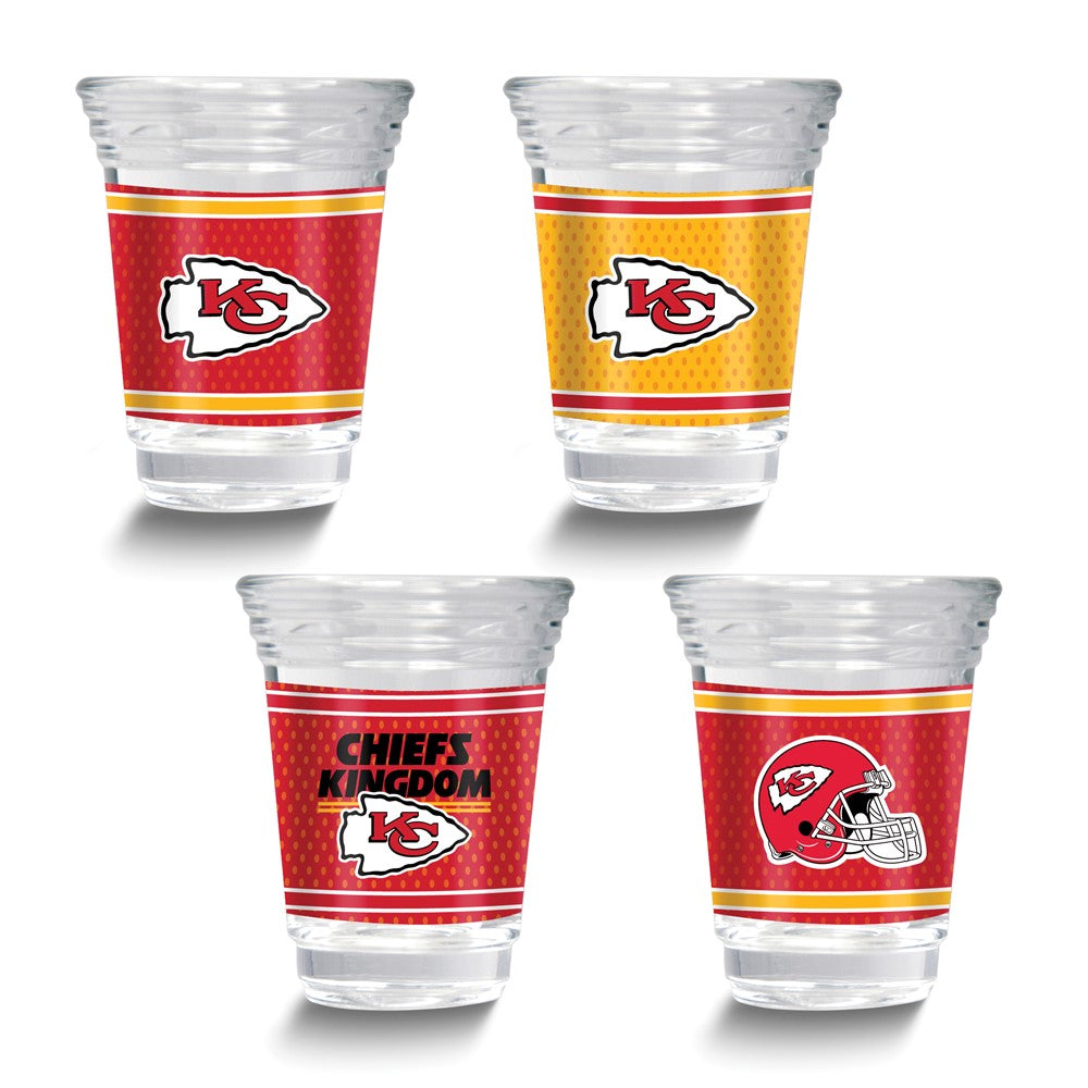 NFL Kansas City Chiefs 4-piece 2 oz. Shot Glass Set