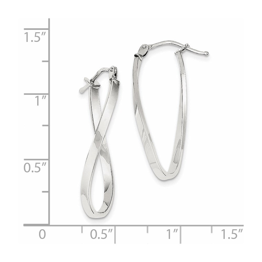 10k White Gold Small Twisted Earrings