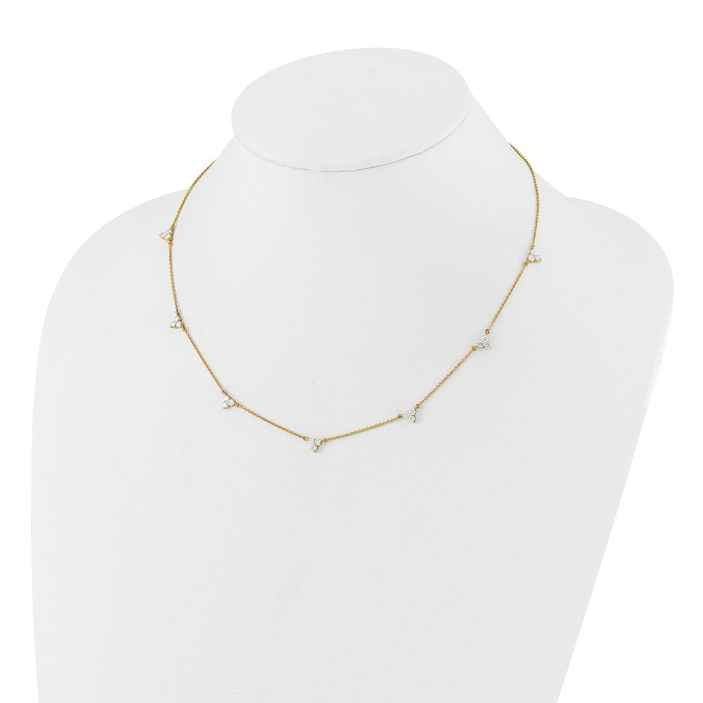 True Origin 14k 1 carat Lab Grown Diamond VS DEF Multi Station 18 inch Necklace