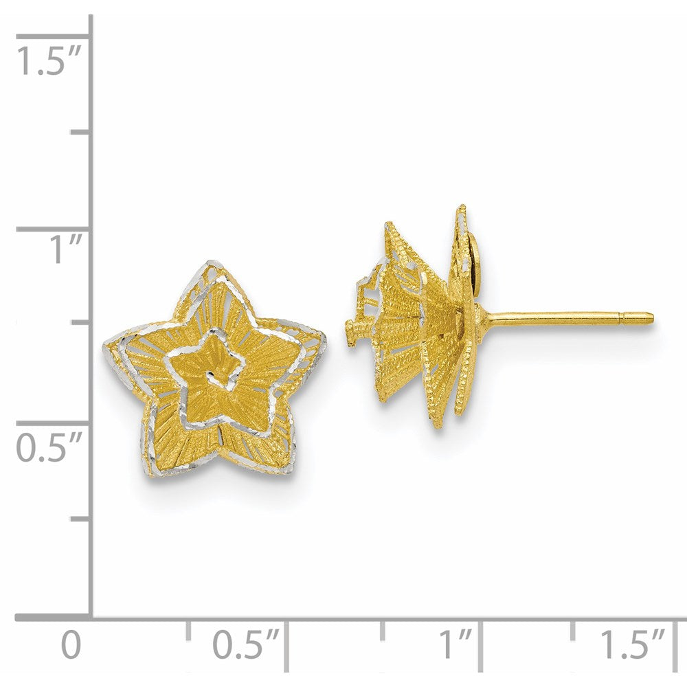 Sterling Silver Gold-tone Star Earrings