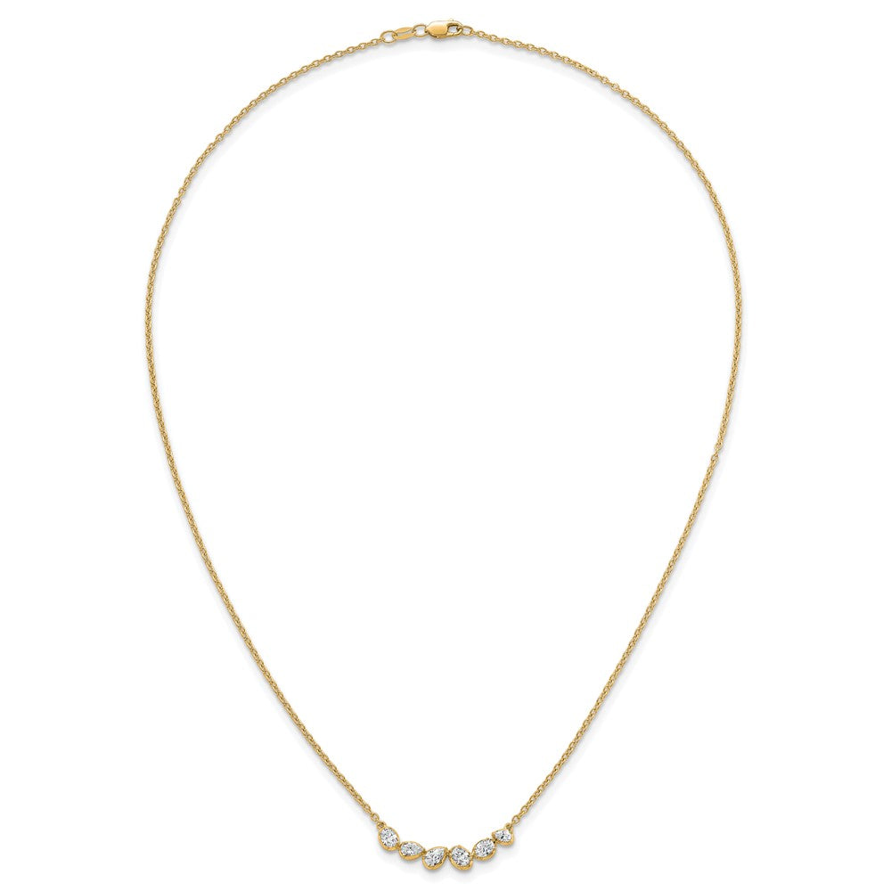 True Origin 14k 3/8 carat Lab Grown Diamond VS DEF 18 inch Fashion Bar Necklace