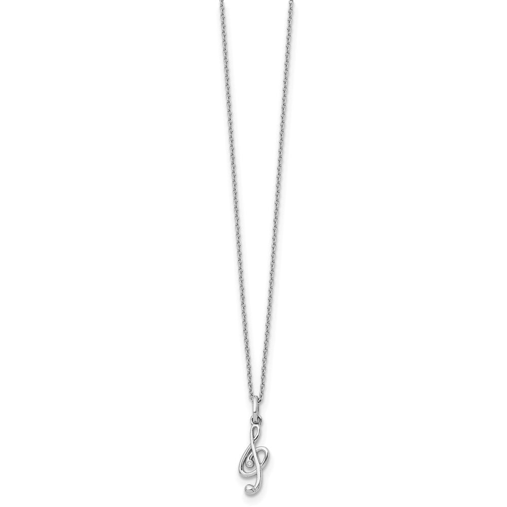 White Ice Sterling Silver Rhodium-plated 18 Inch Diamond Musical Necklace with 2 Inch Extender 18 Inches