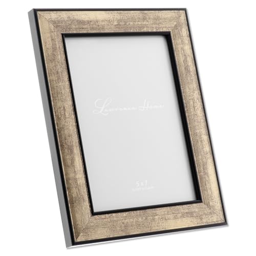 5x7 Domed Burnished Silver and Black Polystyrene Picture Frame QGM14183