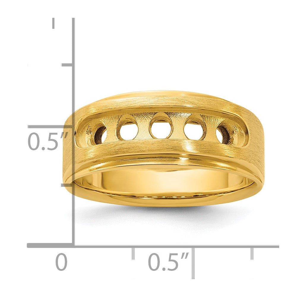 IBGoodman 14k Five Stone Polished and Brushed Men's Ring Mounting