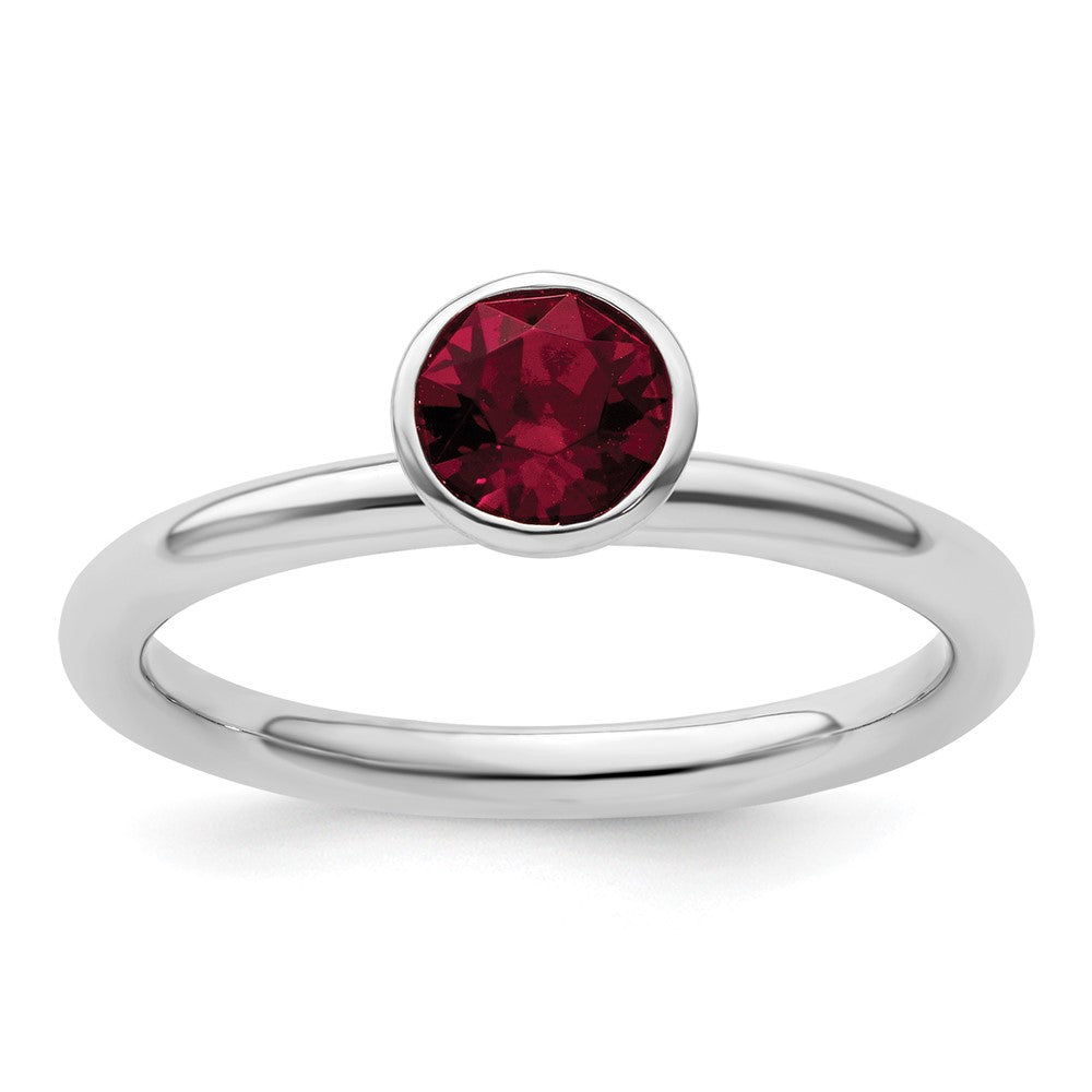 Sterling Silver Stackable Expressions High 5mm January Crystal Ring Size -8