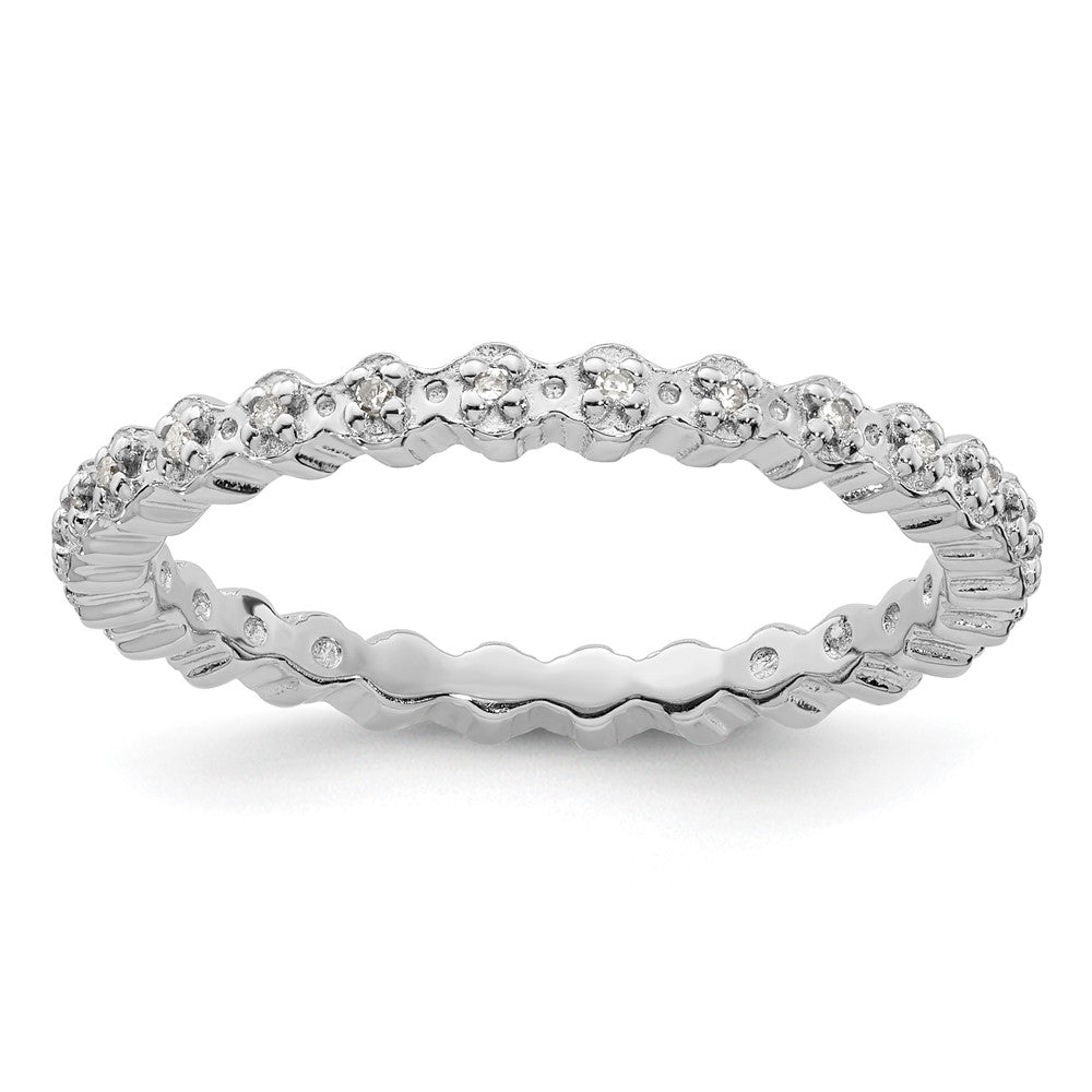 Sterling Silver Stackable Expressions Diamond Ring Size -7