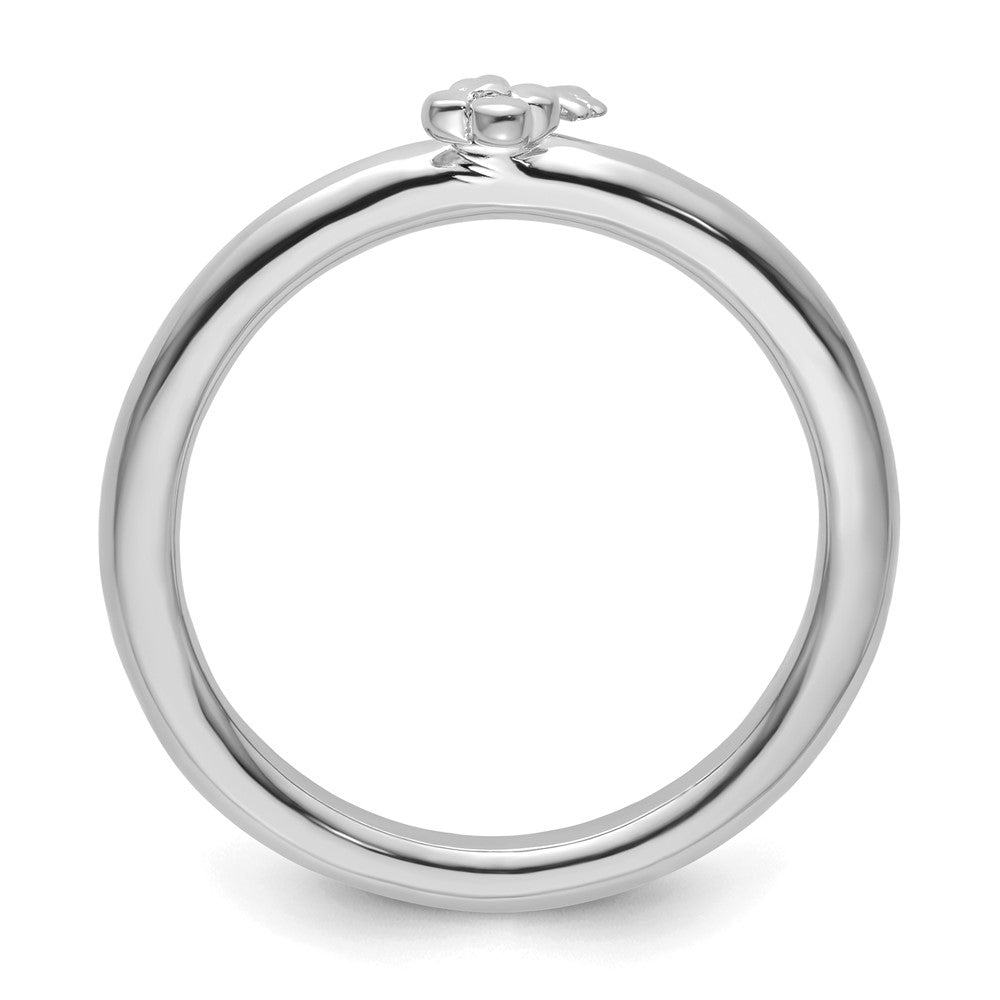 Sterling Silver Stackable Expressions Rhodium Key Ring