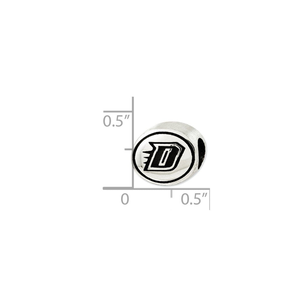 Sterling Silver Antiqued DePaul University Collegiate Bead