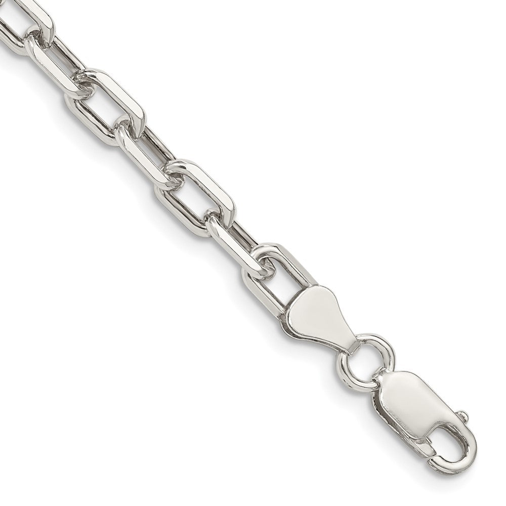 Sterling Silver 5.75mm Diamond-cut Long Link Cable Chain 9 inches