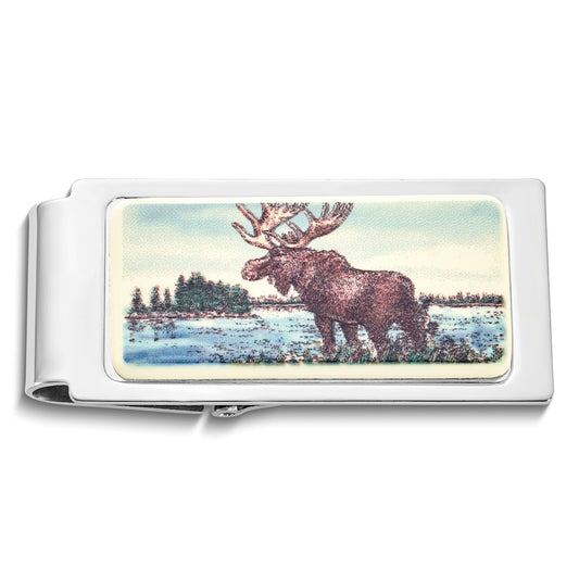 Barlow Designs Color Moose Hinged Money Clip
