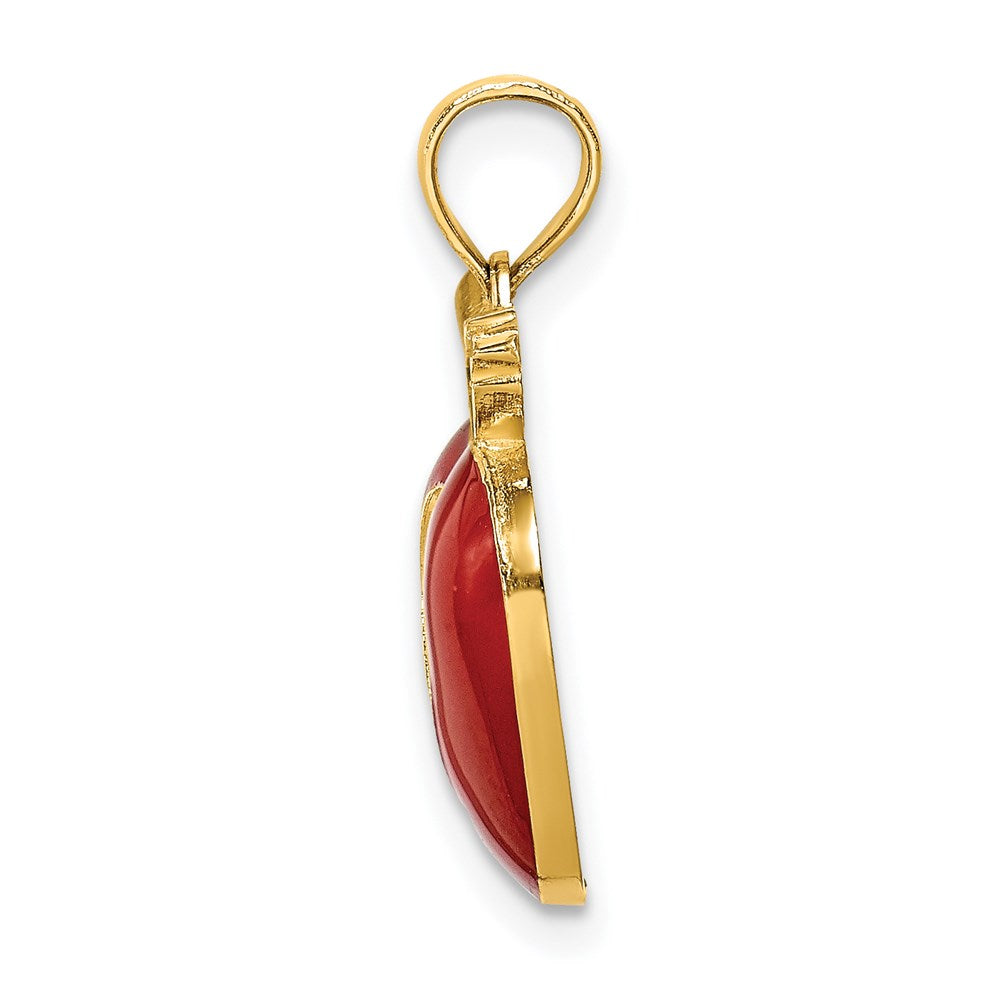 14K w/ Enamel 2-D Cut-Out Apple Charm