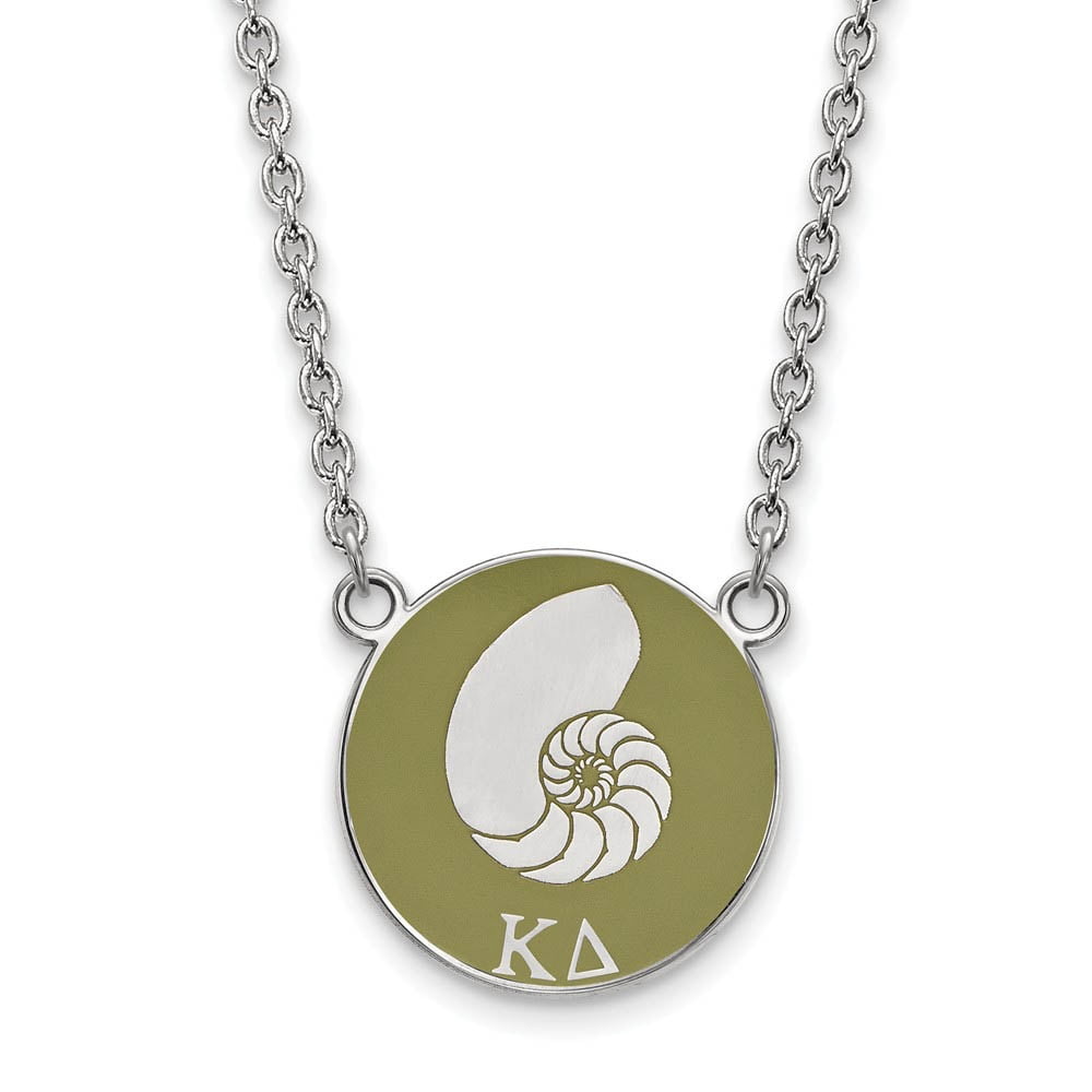 Sterling Silver 18in Official Licensed Greek Sororities Kappa Delta (??) Small Enamel Pendant w/Necklace