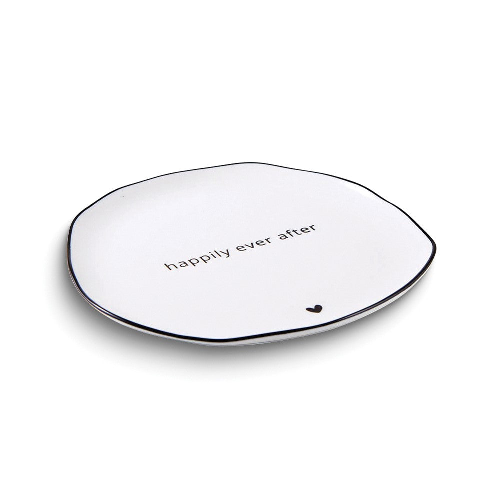 Ceramic HAPPILY EVER AFTER Wedding Cake Plate